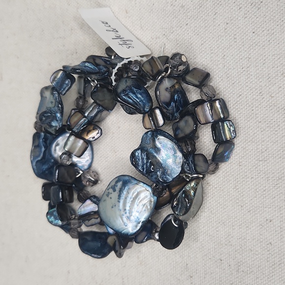 Style & Co 3-PC Set Shell Stone Bracelet Set in Blue - Picture 2 of 5
